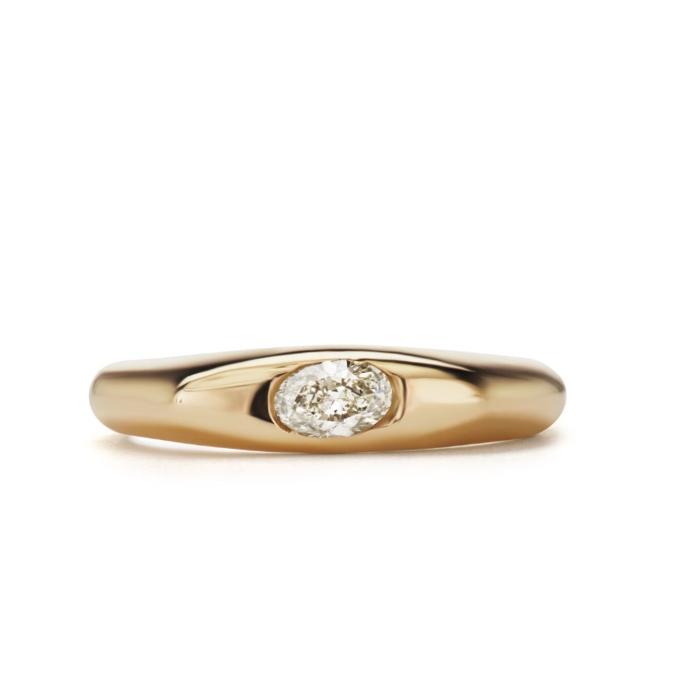 Catbird 14k yellow gold diamond pinky ring (stunning!)